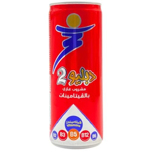 دبليو 2 مشروب غازي بالفيتامينات 250 مل 24 عبوة