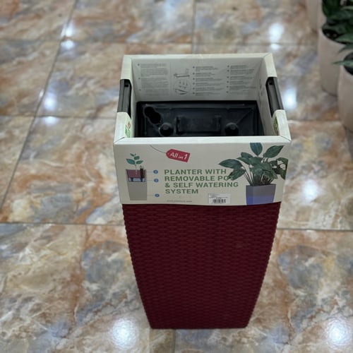 مركن كبير احمر مزخرف مع نقاط (ماركة go green)