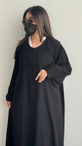 عبايه كتف كم كسرات كبك قماش نواعم