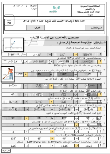 اختبار باب المتجهات