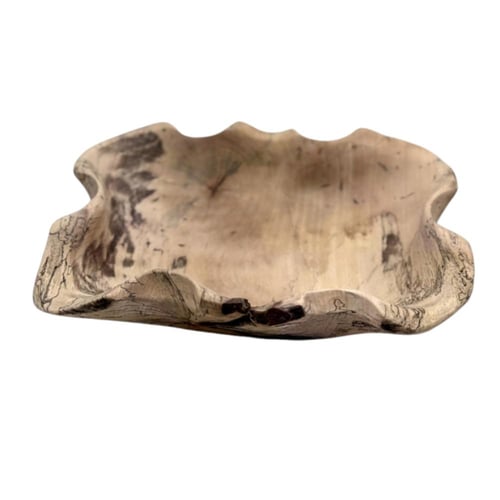 صحن خشبي روز أبيض