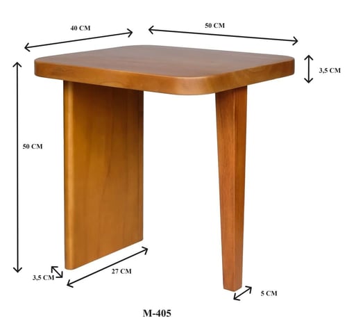 طاولة جانبيّة مربعة خشب طبيعي