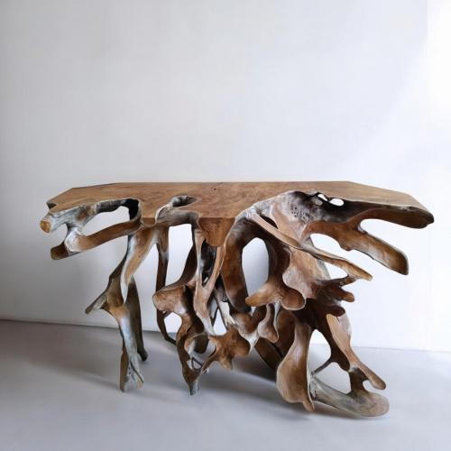 مدخل جذع خشب طبيعي