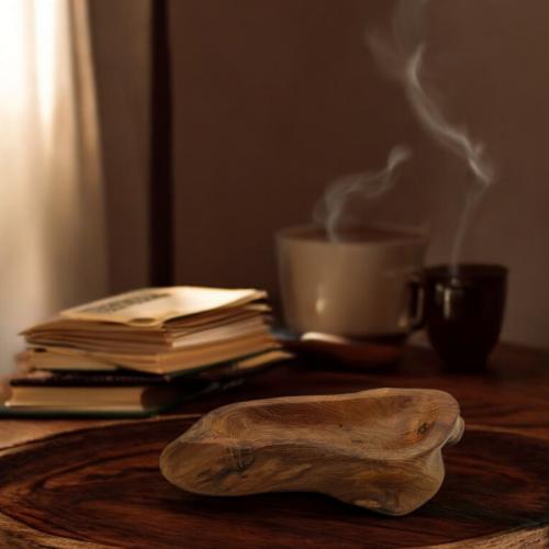 صحن خشب طبيعي كبير