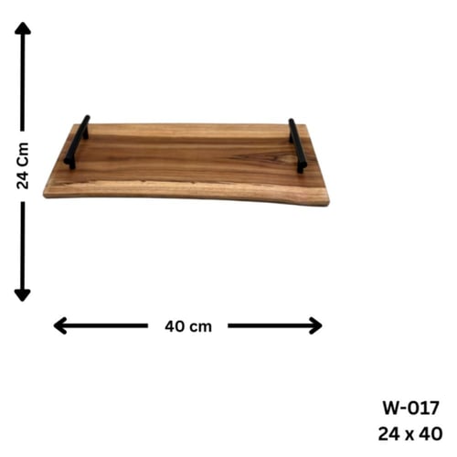صحن خشبي بمقابض
