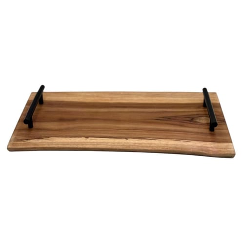 صحن خشبي بمقابض