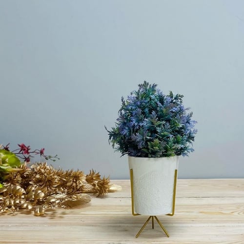 مركن سيراميك عاجي بارجل ذهبية