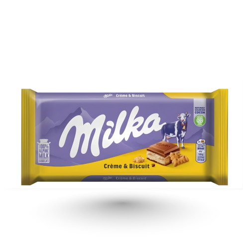 ميلكا لوح بالكريمه والبسكويت مستورد من المانيا 90g