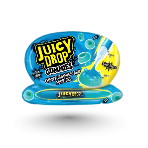 حلاوة سوبر جيلي حامض مع عصار سائل ازرق