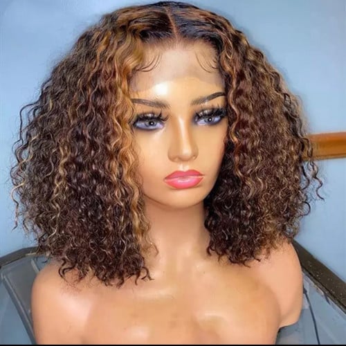 شعر كيرلي ملون طول 14كثافه200%