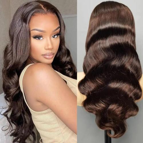 طول 18 ويفي نص دانتيل لون بني غامق كثافه 180%