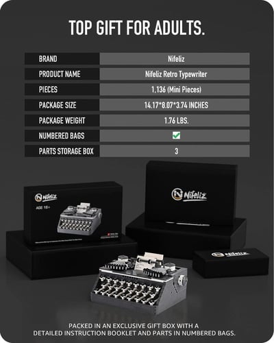 نيفليز قطع تركيب آلة كاتبة قديمة عدد 1136 قطعة
