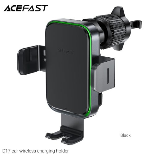 آيس فاست D17 حامل وقاعدة سيارة وشاحن لاسلكي لون أس...