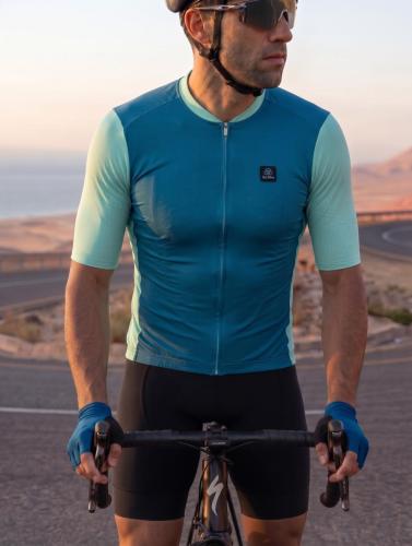 GO BIKE TURQUOISE AND BLUE JERSEY