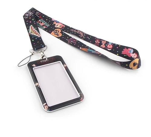 Stranger things lanyard with card case