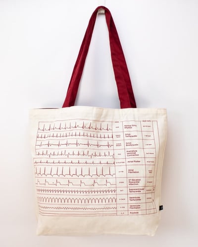 Heartbeat tote bag