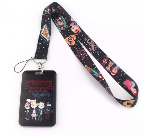 Stranger things lanyard with card case
