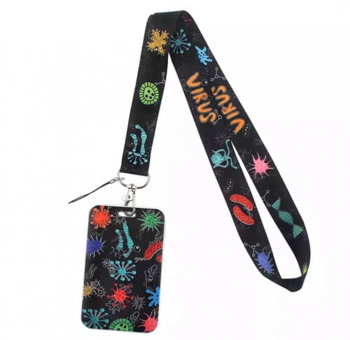 Viruses lanyard with card case