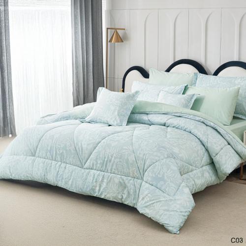 طقم مفرش صيفي نفرين 8 قطع موديل C03 قماش قطن 100%...