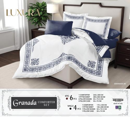 Granada Luxury Hotel Bedding Set, 6 Pieces, Modern...