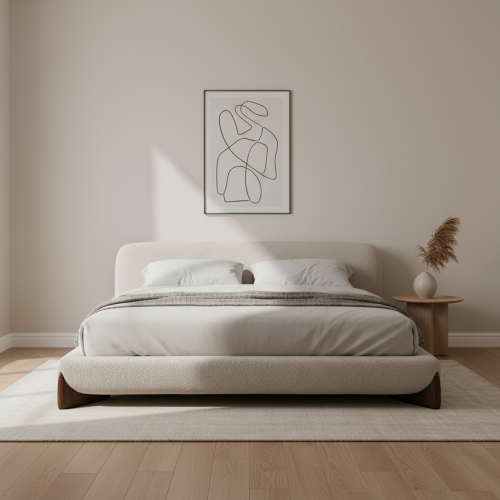 سرير جراند الفاخر مع ارجل من الخشب الزان