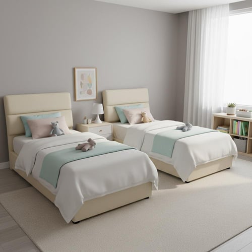 سرير مودرن توينتي المميز مع ظهر عريض ومنحني للراحة