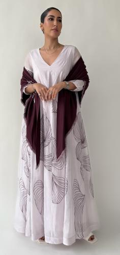 Winter breeze burgundy dress with scarf