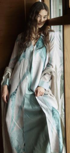 Sea Whisper Kaftan With Scarf