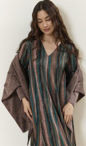 Striped Dress With Scarf