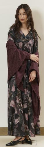 Bordeaux Bloom Kaftan With Scarf