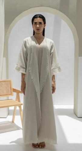 Ivory Striped Kaftan