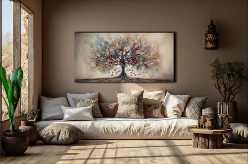 لوحة جدارية فن تجريدي مستوحى من الطبيعة