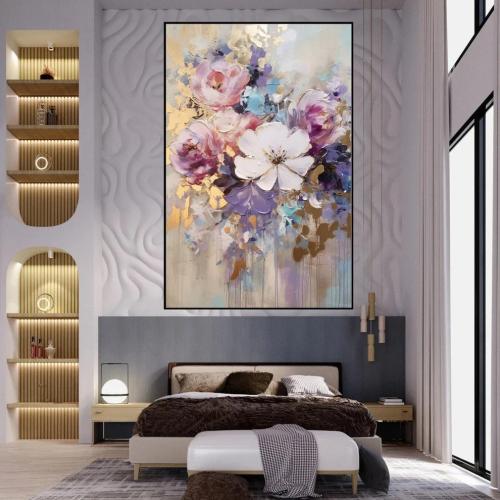 لوحة جدارية مميزة بالفن التجريدي الزهري