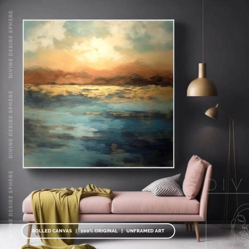 لوحة جدارية فن تجريدي مستوحى من الطبيعة