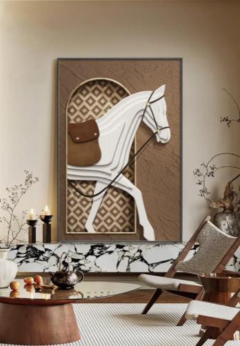 لوحة جدارية فن تجريدي هندسي - حصان