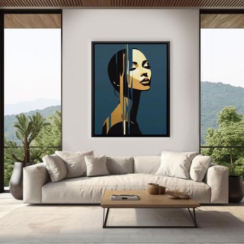 لوحة جدارية فن تجريدي عضوي علي وجه بنت