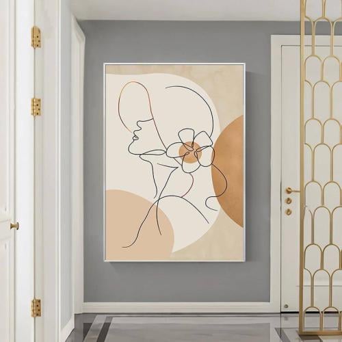 لوحة جدارية فن تجريدي خطي معاصر