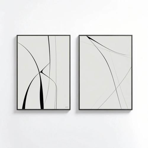 لوحات ثنائية مميزة بالفن التجريدي