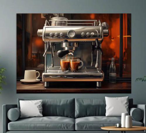 لوحة مميزة بفن القهوة العصري
