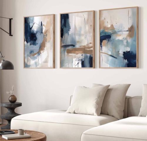 لوحات ثلاثية فن تجريدي