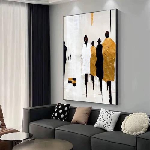 لوحة فن تجريدي ظلال بشرية