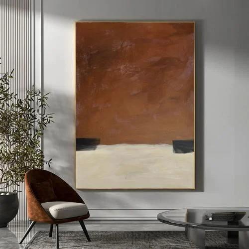 لوحة فنية تجريدية - بني