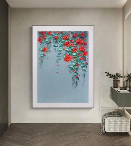 لوحة جدارية مميزة بالفن التجريدي الزهري