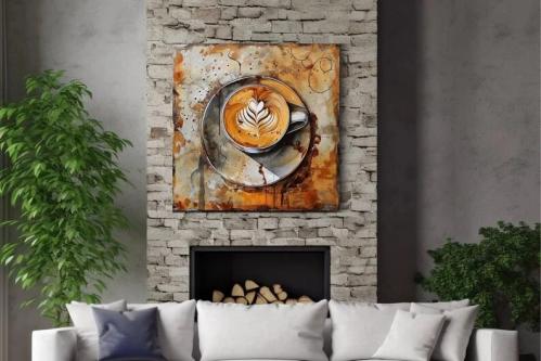 لوحة مميزة بفن القهوة العصري