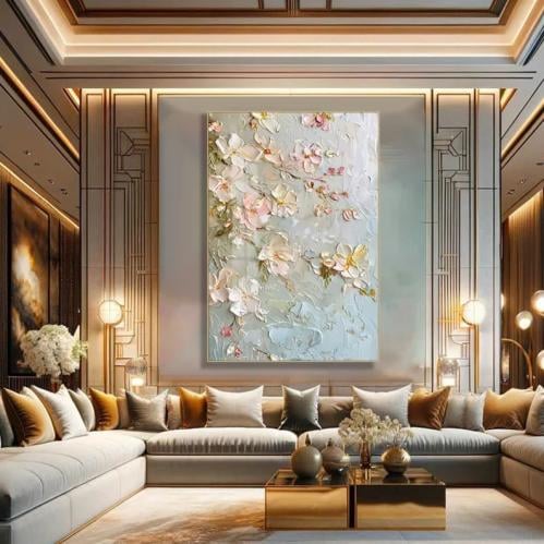 لوحة جدارية الفن التجريدي الزهري