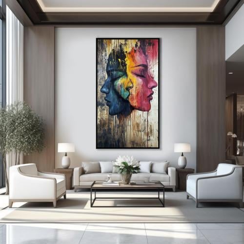 لوحة جدارية فن تجريدي معاصر -بنات