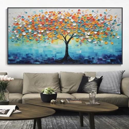 لوحة جدارية فن تجريدي مستوحى من الطبيعة