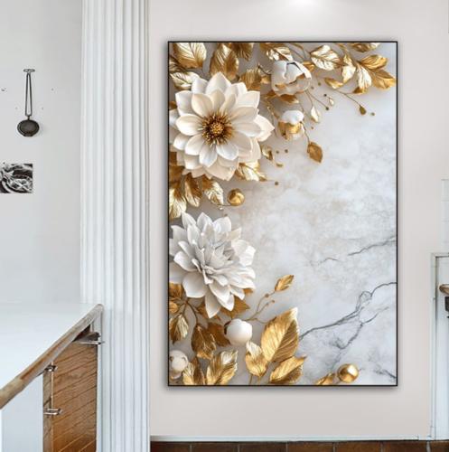 لوحة جدارية فن تجريدي زهري