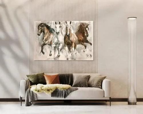 لوحة جدارية طباعة فنية خيول