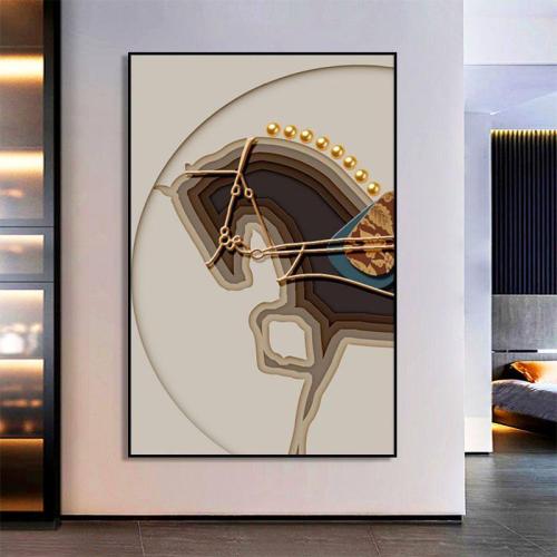 لوحة جدارية فن تجريدي هندسي - حصان